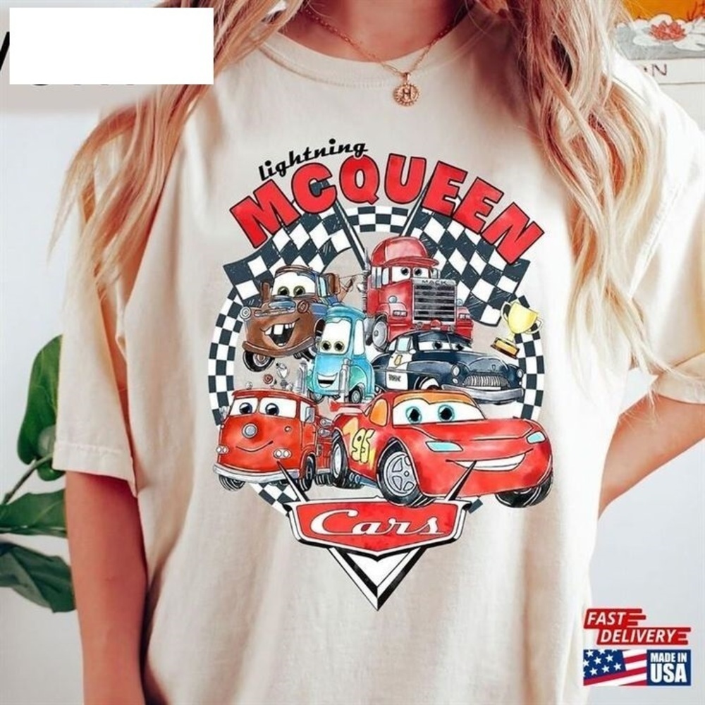 Retro Lightning Mcqueen Shirt Dsney Cars Car Pixar Unisex Shirt